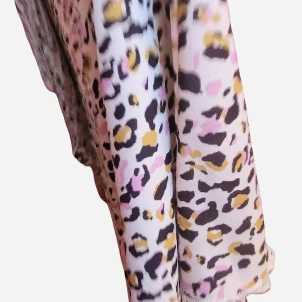 Pink and black leopard print kimono